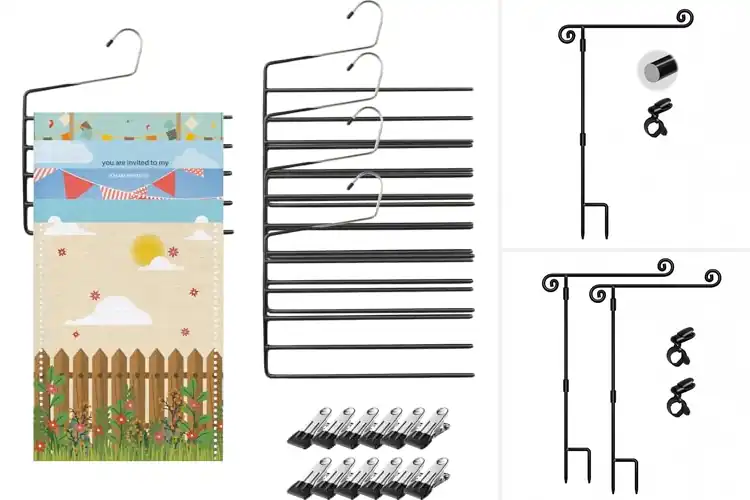 Detailed view of Best Holiday Garden Flag Display